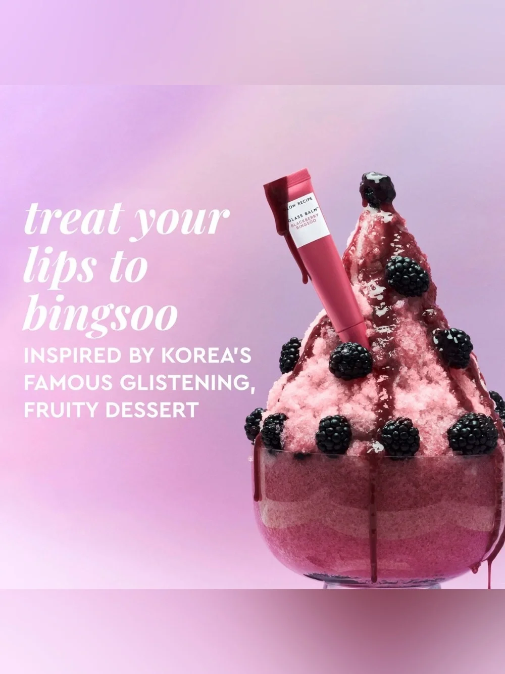 Glow Recipe Glass Balm Lip Treatment for Shine & Hydration- Blackberry Bingsoo